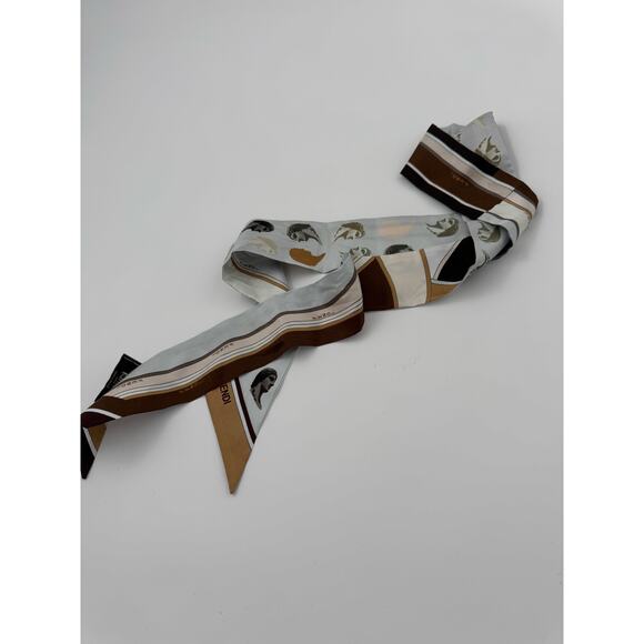 Fendi Taupe Leather Peekaboo Card Holder with Gold FF Logo - Picture 3 of 3